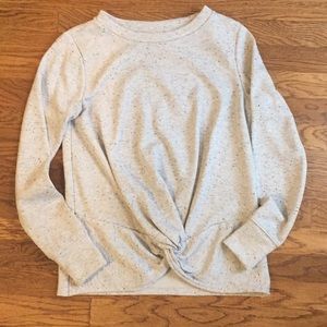 LOFT Grey Twist Detail Top